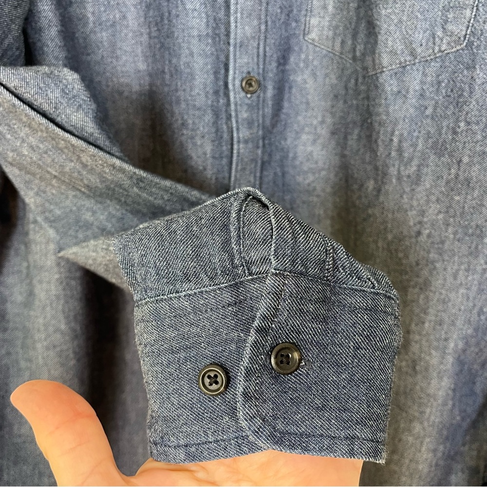 Prana Men’s Indigo Organic Cotton Button Down Shirt Size Medium Standard Fit - Picture 4 of 9